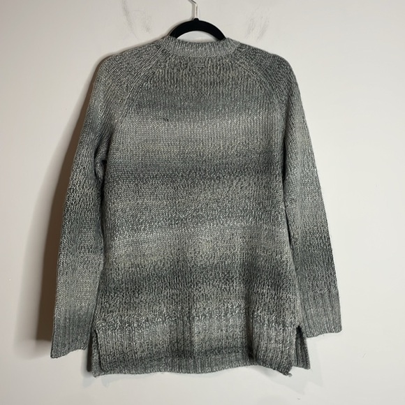 Prana | Womens Sweater Liesel Gray Striped Chunky Cable Knit V Neck Size Large - Picture 5 of 6